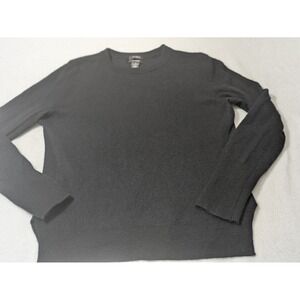 Halogen Cashmere Sweater Black Knit Women Size Med Classic Capsule Quiet‎ Luxury